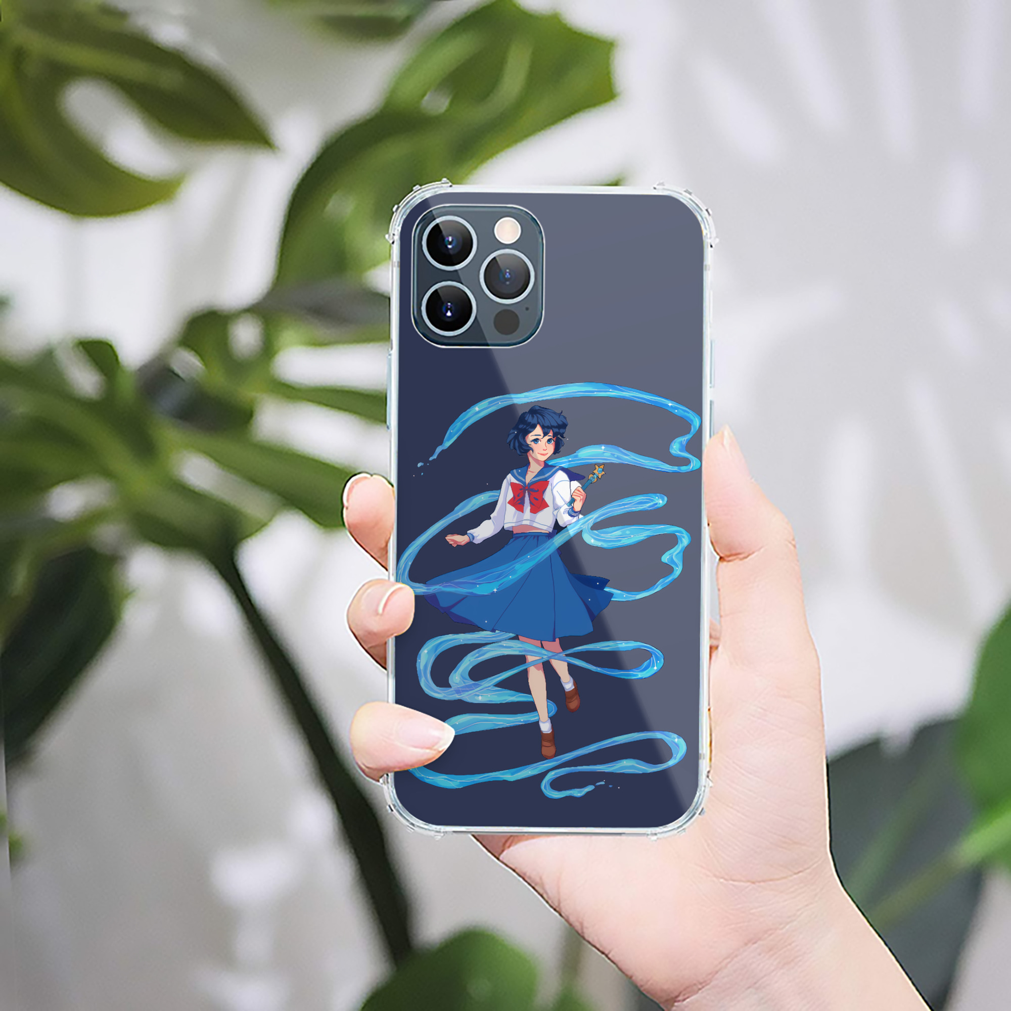 （画像用） 美少女戦士セーラームーン 水野 亜美 みずの あみ Sailor Moon Mizuno Ami 【iPhone 12シリーズ対応】透明スマホケース（クリアソフトケース）
